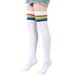 Unisex Over-the-knee cotton stockings stockings for women preppy rainbow striped stockings colorful tall socks for women JK socks_maomaolike.com