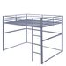 Metal Loft Bed Full Size, Loft Bed Frame With Safety Guard Rails & Flat Ladder, Twin Loft Bed For Kids Teens Adults, Gray_maomaolike.com