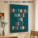Brother Friendship Quote Painting Poster, Vintage Color-blocked Typography Poster, Warm Heartfelt Message, Ideal For Bedroom And Living Room Wall_maomaolike.com