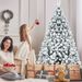 7.5ft PVC Flocking Hinged Tree Environmentally Friendly Fireproof Artificial Christmas Flocked Tree_maomaolike.com