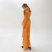 Women's Clothing Versatile vitality orange cotton and linen commuting street style sleeveless lace-up vest wide-leg pants suit_maomaolike.com