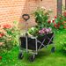 29"*13"*18" 100kg 600d Oxford Cloth Steel Frame Flat Folding Style Black Cloth Silver Frame Garden Folding Cart_maomaolike.com