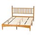 Queen Wood Bed Frame With Headboard, Solid Rubber Wood With Wood Central Supports, 1000 Lb Capacity, Easy Assembly, No Box Spring Needed, Rustic Oak_maomaolike.com