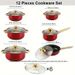 12 Piece Stainless Steel Cookware Set, Multiple Color Non Stick Cookware Set, Frying Pan, Flat Bottomed Pan, Stew Pot, Equipped With Lid, Multifunctional, Stylish And Durable_maomaolike.com