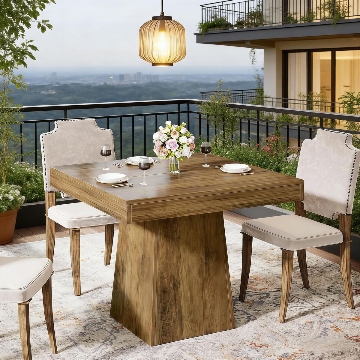 Dining Table, Square Farmhouse Kitchen Table Dinner Table_maomaolike.com