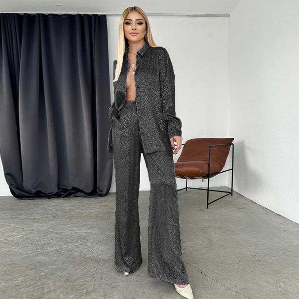 Women's Clothing suits for women long-sleeved lapel shirts leopard print trousers women's fashion casual two-piece suits_maomaolike.com