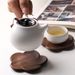 Black Walnut Solid Wood Creative Petal Kung Fu Tea Water Coffee Coaster Personalized Heat-resistant Cup Mat_maomaolike.com