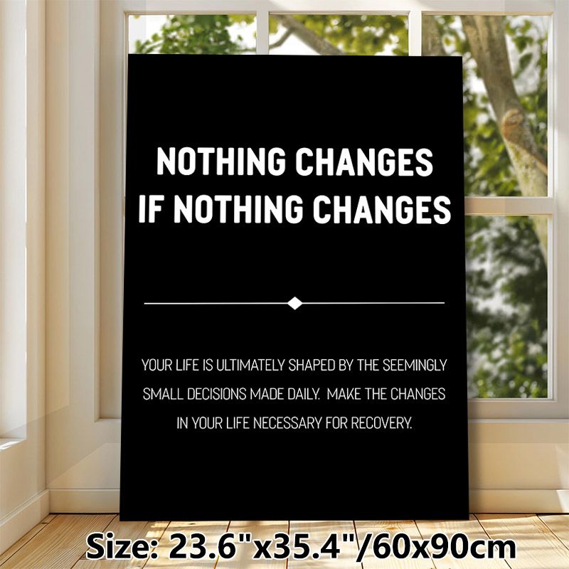 Motivational Quote Painting Poster, Minimalist Black & White Typography Poster, Inspirational Message To Encourage Positive Life Changes, Ideal For_maomaolike.com