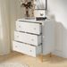 Modern 3 Drawer Dresser For Bedroom, Storage Chest Of Drawers, White Wood Dresser Organizer With Fluted Texture, Accent Storage Dresser Cabinet For Living Room, Closet, Hallway_maomaolike.com
