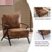 Mid-Century Modern Chair Upholstered Lounge Arm Chair With Iron Frame And Thicker Cushion For Living Room, Reading, Balcony,Brown_maomaolike.com
