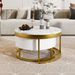 Modern Round Nesting Coffee Table With Drawers In White_maomaolike.com