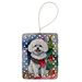 Bichon Frise Christmas Porcelain Ornament Christmas Tree Hanging Decorations For Home Christmas Holiday, Rectangle, Gift, Multicolor_maomaolike.com