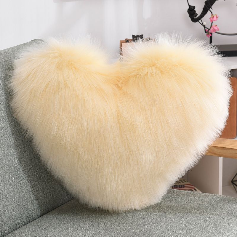 Heart Shaped Plush With Core Sofa Waist Cushion Office Chair Pillow_maomaolike.com