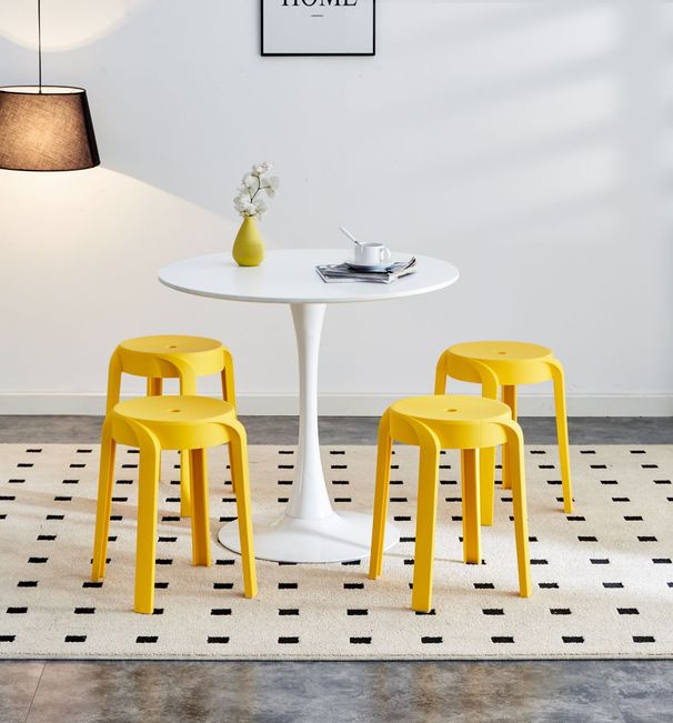 6 Pack Stackable Classroom Stools Plastic Stools Nesting Stools Colorful Round Stools Indoor Outdoor Flexible Seating Decorative Stools Chairs For Home Office School Classroom Mustard_maomaolike.com