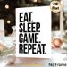 Gaming Slogan Painting Poster, Minimalist Bold Black & White Typography Poster, Simple Gaming-themed Decor Ideal For Game Room, Bedroom_maomaolike.com