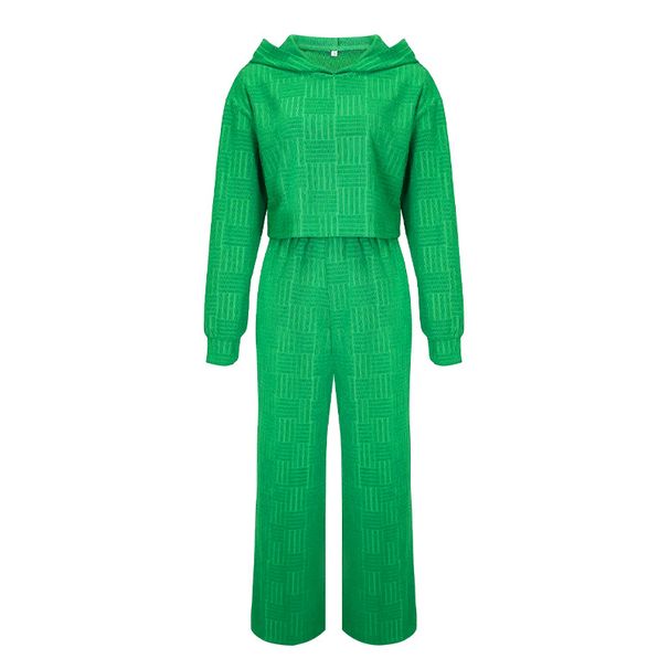 Women's Clothing casual fashion long sleeved hooded sweatshirt wide leg pants two piece set_maomaolike.com