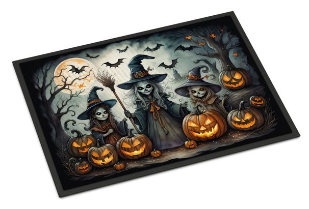 Witches Spooky Halloween Doormat Front Door Mat Indoor Outdoor Rugs For Entryway, Non Slip Washable Low Pile, 24H X 36W_maomaolike.com