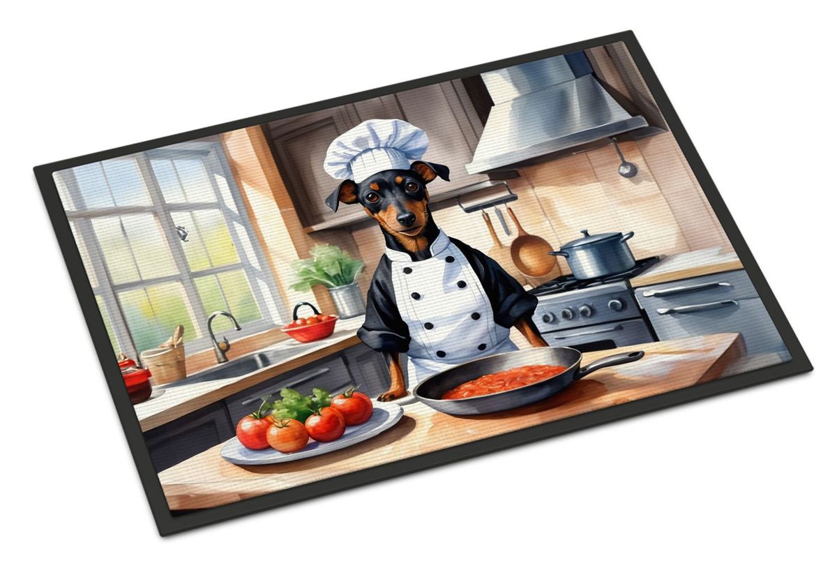 Terrier The Chef Doormat Front Door Mat Indoor Outdoor Rugs For Entryway, Non Slip Washable Low Pile, 24H X 36W_maomaolike.com