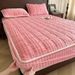 Class A Bubble Milk Velvet Sheet Single Piece Autumn Winter Thickened Coral Fleece Mattress Protector Bed Cover Three-Piece Set 1._maomaolike.com