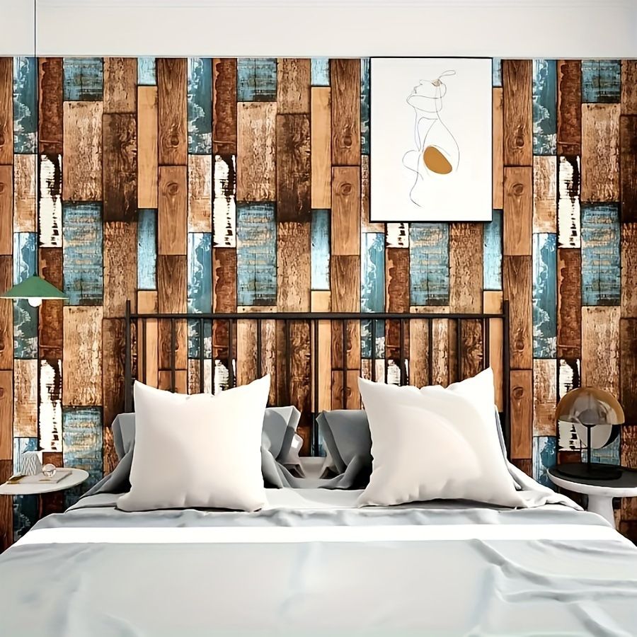 Wood Grain Industrial Style Self-Adhesive Stickers For Old Renovation, Concealing Ugly Parts, Transforming_maomaolike.com