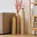 Metal Decorative Vases High Distress Metal Center Vases With Growing Vine Patterns, Set Of 3 Vases For Home Decoration 34 ", 29 ", 25 "H, Gold_maomaolike.com