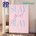 Slay Girl Themed Painting Poster, Pastel Pink & Blue Dual-style Typography Poster, Motivational Inspirational Decor, Suitable For Bedroom And Vanity_maomaolike.com
