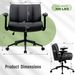 Cross Legged Chair With Flip-Up Armrests Leather, Cross Legged Office Chair On Wheels, Comfy Swivel Chair With Wide Seat For Home Office, Vanity, Ergonomic Desk Chair Adjustable, Black_maomaolike.com