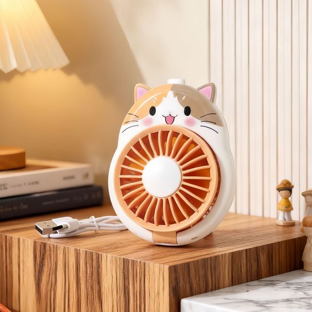 New Cartoon Creative Cat Watch USB Three-Speed Rechargeable Powerful Portable Children's Fan Wholesale_maomaolike.com