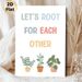 Cute Potted Plant Motivational Painting Poster, Pastel-colored Cartoon Potted Plants & Inspirational Quote Poster, Warm Uplifting Decor Ideal For Home_maomaolike.com