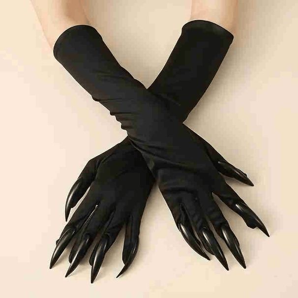 Halloween Costume Cat Woman Claw Gloves Paw Gloves Long Fingernails Black Party Gloves Cat Claws Halloween Prop Wolf Claws Glove Cosplay Costume(1 Pair)_maomaolike.com
