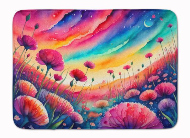 Dianthus In Color Memory Foam Kitchen Mat Machine Washable Anti-Fatigue Mat Cushion Comfort Bath Mat Or Kitchen Rug_maomaolike.com