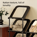 Wicker Slanted Shoe Rack, Multi-tiered, Space-saving Entryway Storage Shelf For Home Use, Vintage-style, Versatile And Simple Shoe Organizer._maomaolike.com
