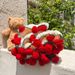 Bamboo Pattern Rose Bouquet Blanket, Cozy Nap Air-conditioned Rooms, Velvet For Girlfriend, Skin-friendly Blanket_maomaolike.com