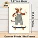 Cool Skateboarding Cow Painting Poster, Playful Cartoon Style Poster, Whimsical Design Of Cow In Overalls Holding Milk Bottle On Skateboard, Ideal For_maomaolike.com