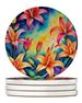 Colorful Lilies Large Sandstone Coasters Pack Of 4 Absorbent Round Coasters Decor Gifts For Men Or Women, 4 In, Multicolor_maomaolike.com