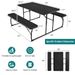 Indoor And Outdoor Folding Picnic Table Bench Set With Wood-like Texture_maomaolike.com