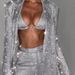 Women's Clothing 2024 new solid color sequins fashionable sexy casual shirt underwear straight pants three piece set_maomaolike.com