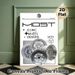 Vintage Automotive Wheel Painting Poster, Sleek Retro 1970s Iconic Metallic Wheel Designs Poster, Stylish Car Culture Decor Ideal For Garage, Workshop_maomaolike.com