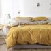 Home Furniture Simple Solid Color Sanded Double Stitching Craft Three Piece Pillowcase Quilt Cover Set_maomaolike.com