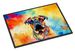 Bullmastiff Hippie Dawg Doormat Front Door Mat Indoor Outdoor Rugs For Entryway, Non Slip Washable Low Pile, 24H X 36W_maomaolike.com