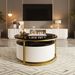 Modern Round Nesting Coffee Table Fluted With Drawer In 31.5''_maomaolike.com