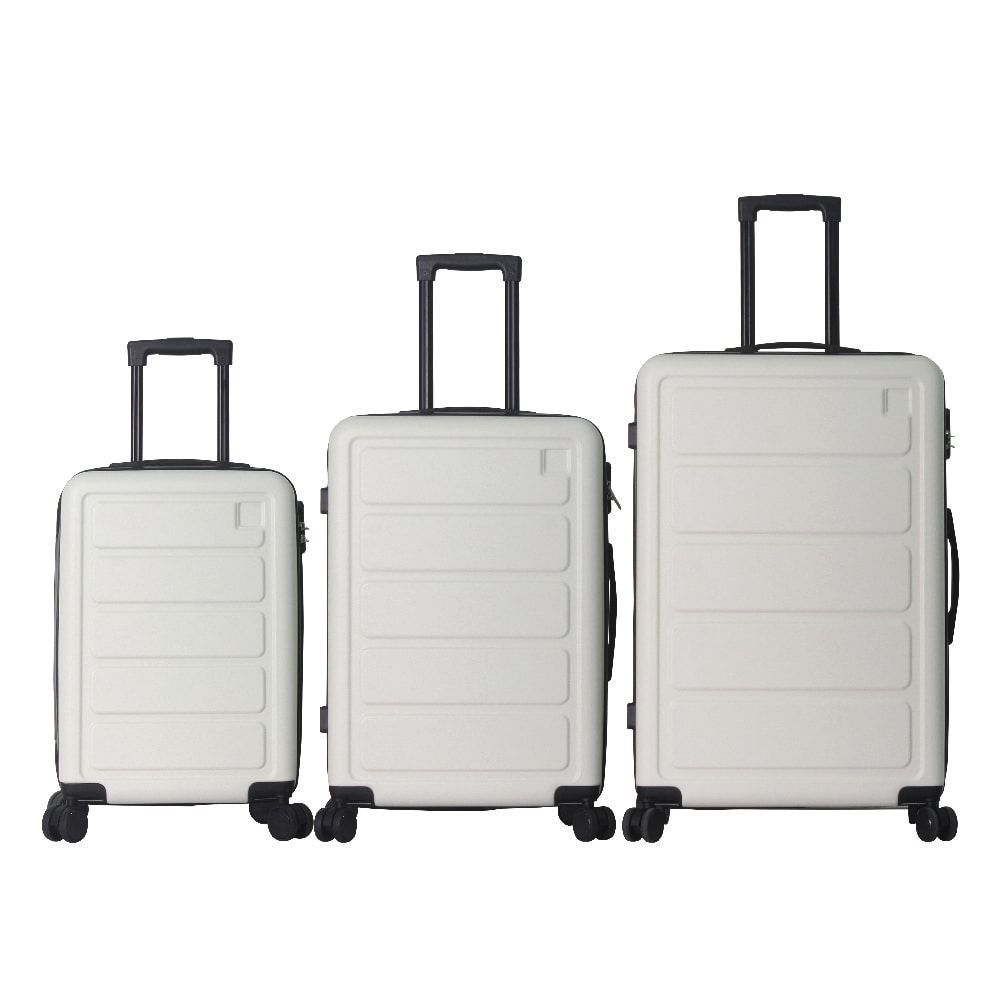 Luggage Sets ABS Hardshell 3pcs Luggage, Lightweight Durable Suitcase Sets Spinner Wheels Suitcase 20''24''28'' (White)_maomaolike.com