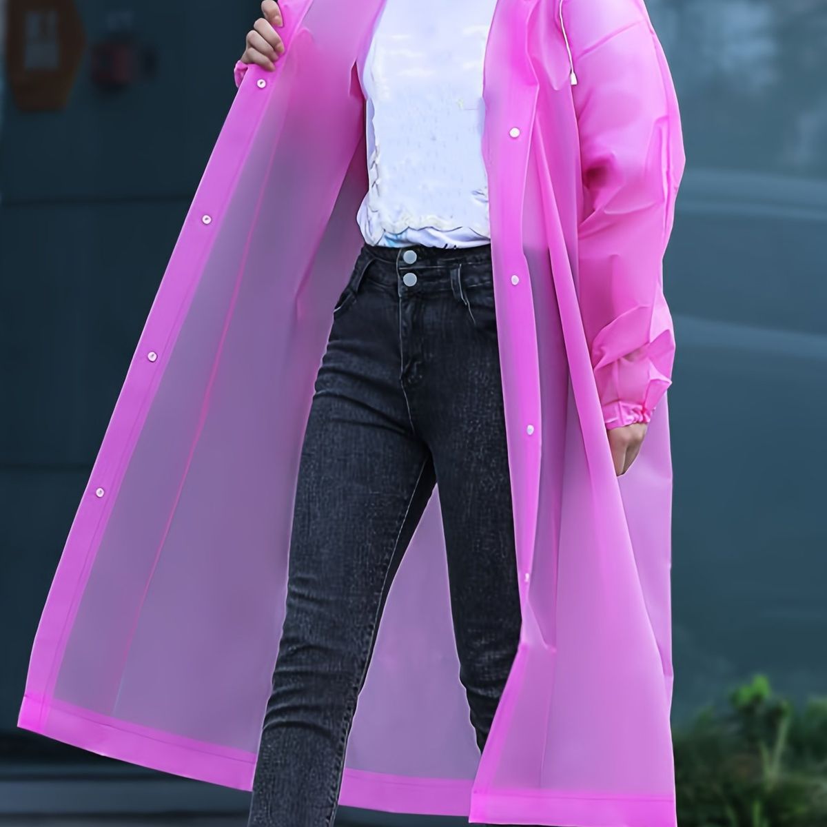 Adult Rain Jacket, Windproof And Waterproof EVA Full Body All In One Raincoat, Travel, Outdoor Cycling, Hiking, Portable Adult Women's Raincoat_maomaolike.com