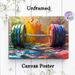 Barbell Themed Painting Poster, Vibrant Abstract Brushstroke Style Poster, Energetic Weightlifting Artwork, Suitable For Gym, Home Fitness Space_maomaolike.com