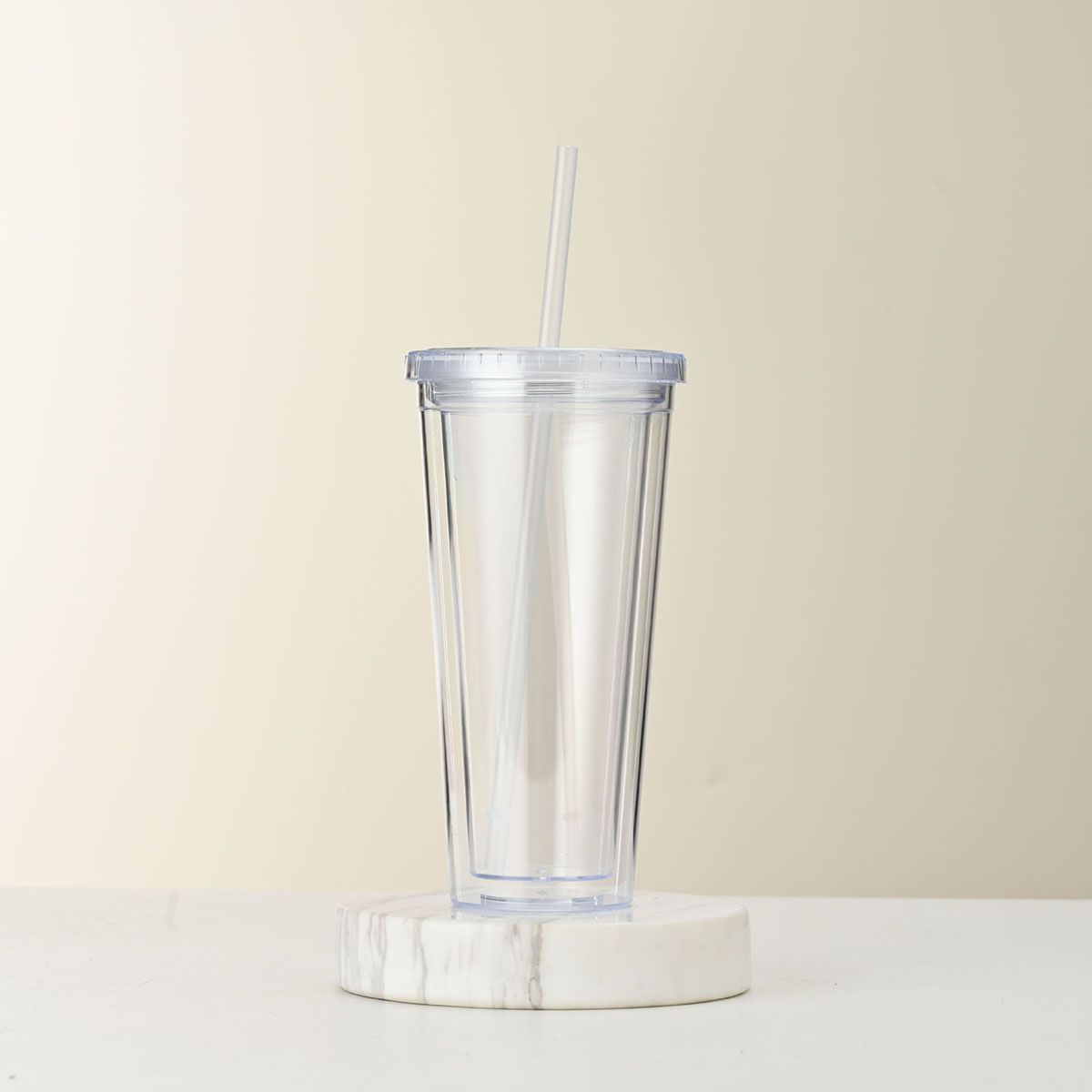 1pc Transparent Minimalist Water Cup With Straw, Reusable, Used DIY Smoothie Cups For Coffee, Milk, And Beverages_maomaolike.com
