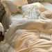 Pastoral Style Soft Washed Cotton Four-Piece Set Korean Floral Embroidery Duvet Cover Bed Skirt 1.8m Four Seasons Bedding_maomaolike.com