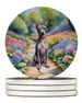 American Hairless Terrier Spring Garden Large Sandstone Coasters Pack Of 4 Absorbent Round Coasters Decor Gifts For Men Or Women, 4 In, Multicolor_maomaolike.com