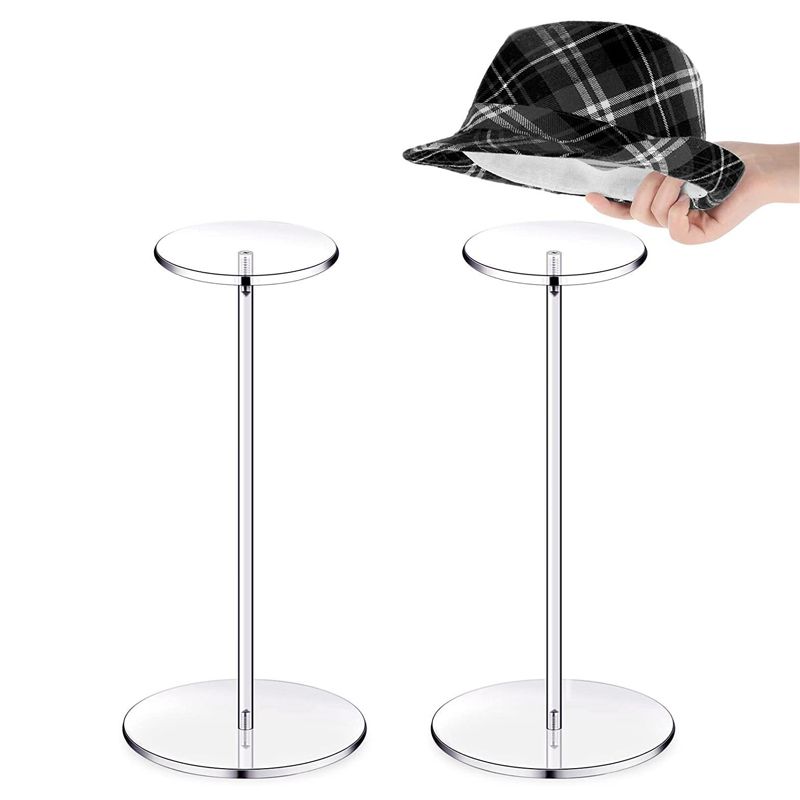 Hot Sale Acrylic Hat Stand Wig Organizer Storage Rack Baseball Fisherman Hats Shelf Showcase Round Clear Jewelry Watch Display_maomaolike.com