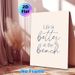 Beach Quote Painting Poster, Minimalist Soft Script Text With Shell Accent Poster, Gentle Coastal-themed Decor For Bedroom, Living Room, Beach-style_maomaolike.com
