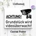 Video Surveillance Warning Painting Poster, Minimalist Monochrome Graphic Poster, Clear Security Reminder Suitable For Property Entrances, Outdoor_maomaolike.com